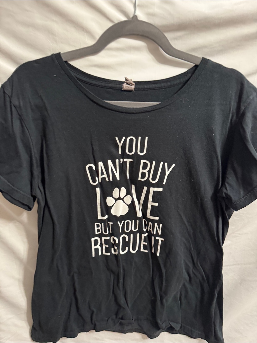 You Can't Buy Love Black Short Sleeve Tee - Rescue Pet Graphic